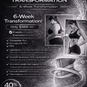 6 WEEKS WEIGHT LOSS SUPPORT TIRZ/SEMA ANY DOSE